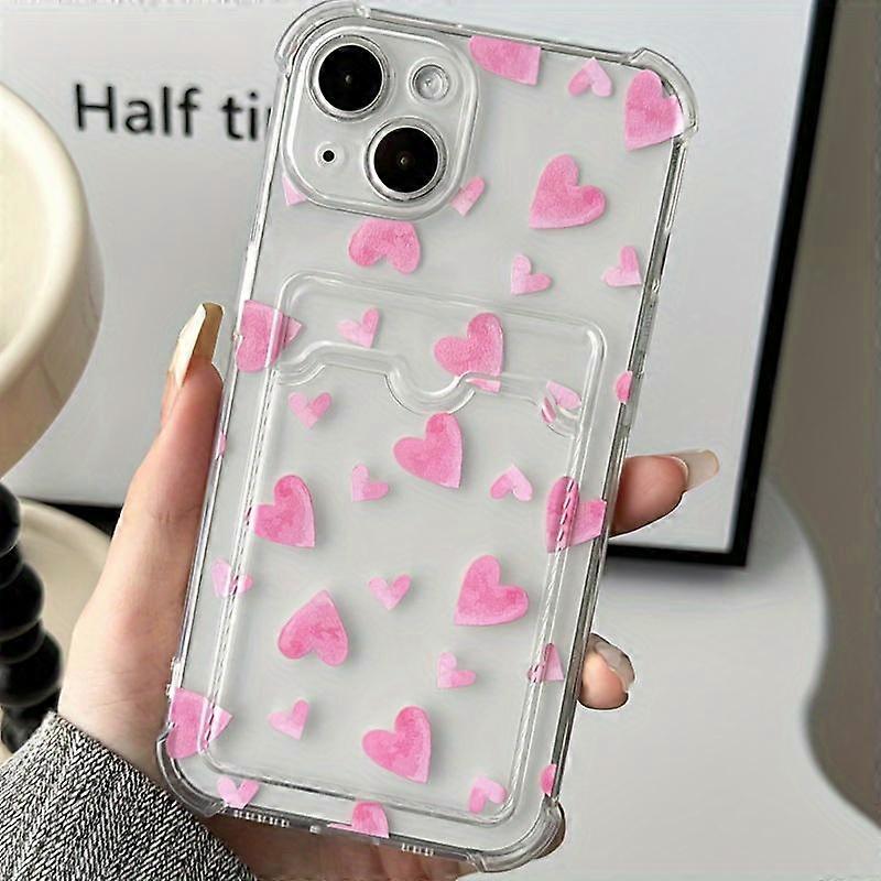 Heart Pattern Clear Phone Case, Anti-drop Cellphone Protective Case, Total Protective Shockproof Mobile Phone Cover for iPhone