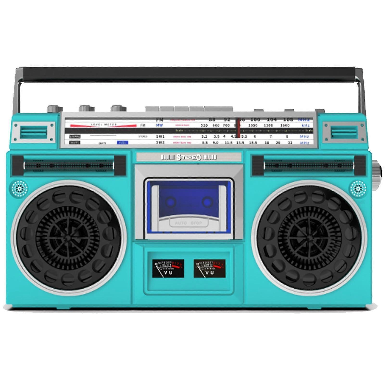 Cassette Player Boombox Portable Tape Player With SD/USB/TF AM/FM Stereo Radio Mutual Transcription Indoor Green