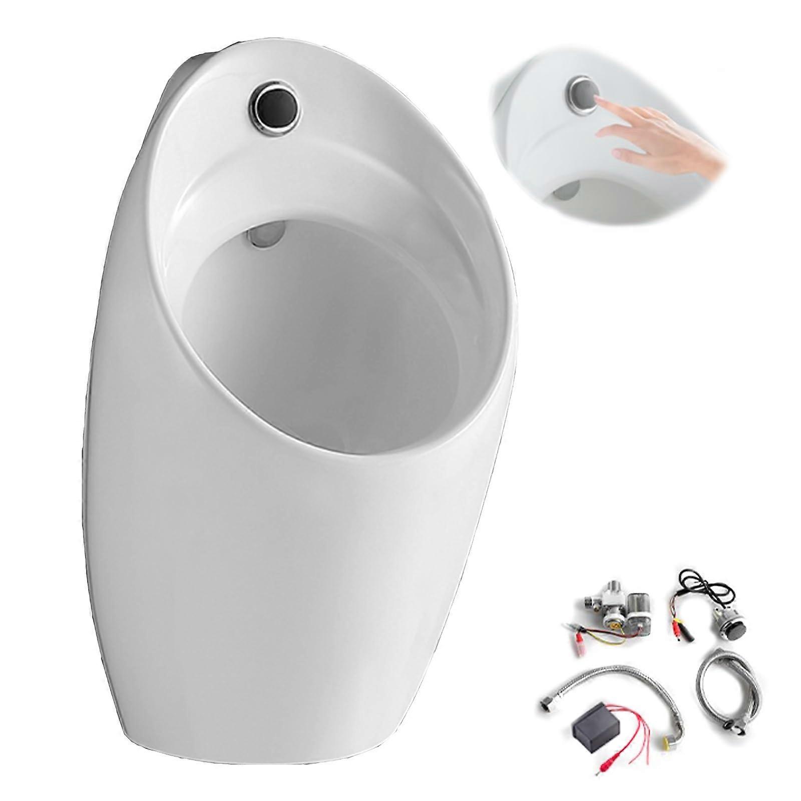 Automatic Sensor Urinal with WaterSaving NoContact Flush, Wall Mounted Ceramic for Men