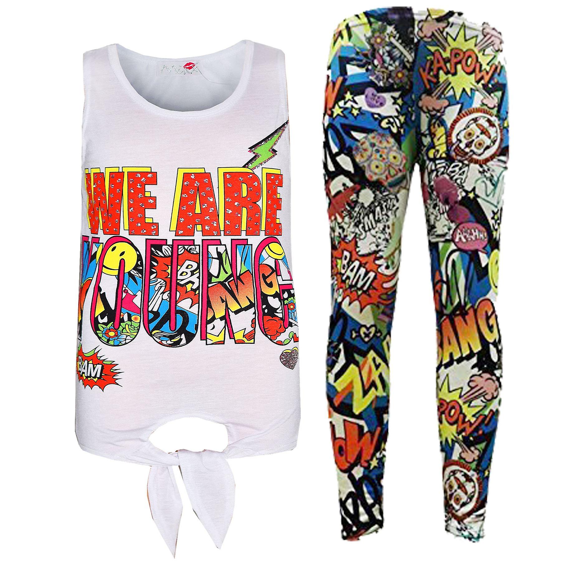 Mädchen Wir sind jung Print Weste Und Legging Set