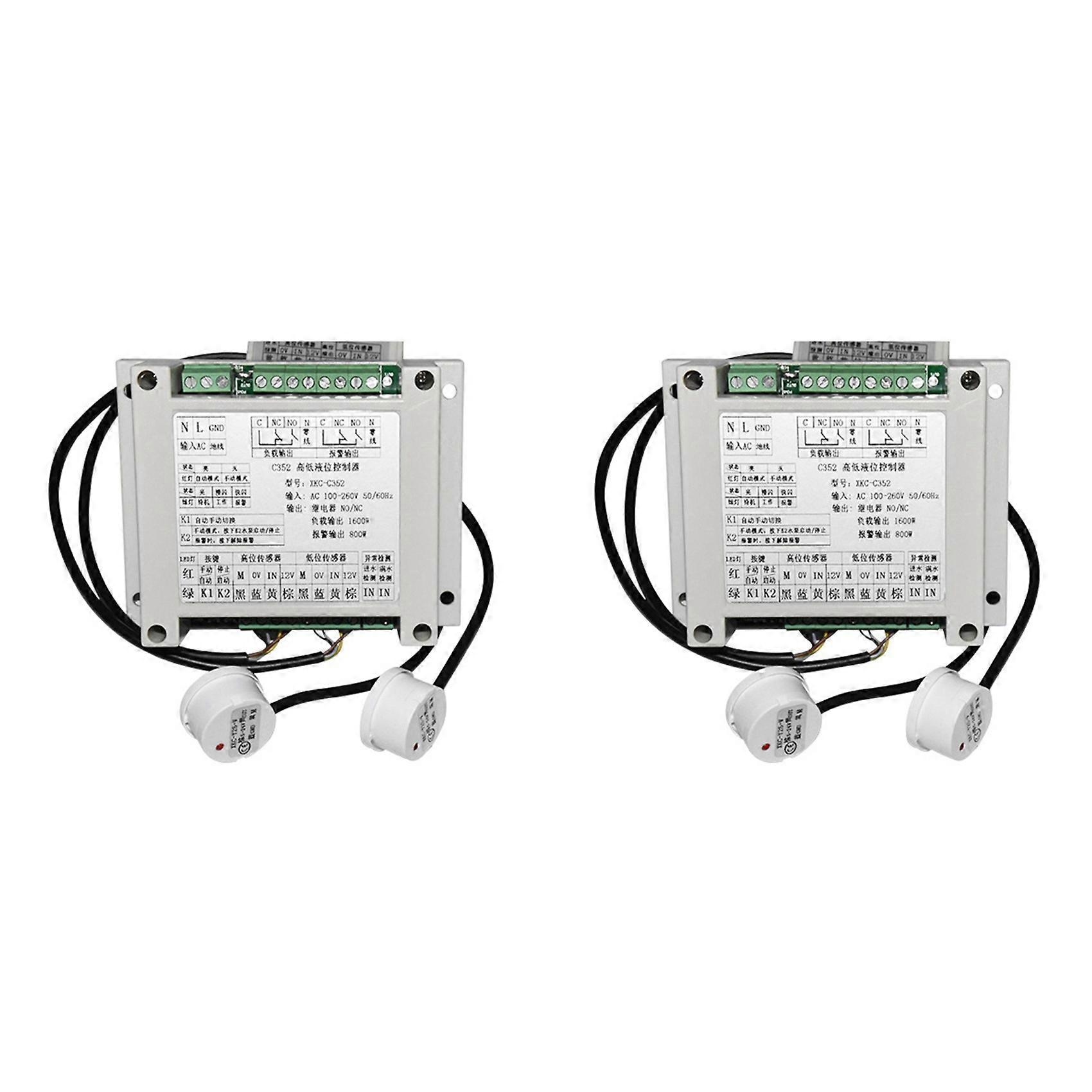 2X High and Low Liquid Level Intelligent Controller with 2Non-Contact Sensor Module Automatic Control Liquid Water Level