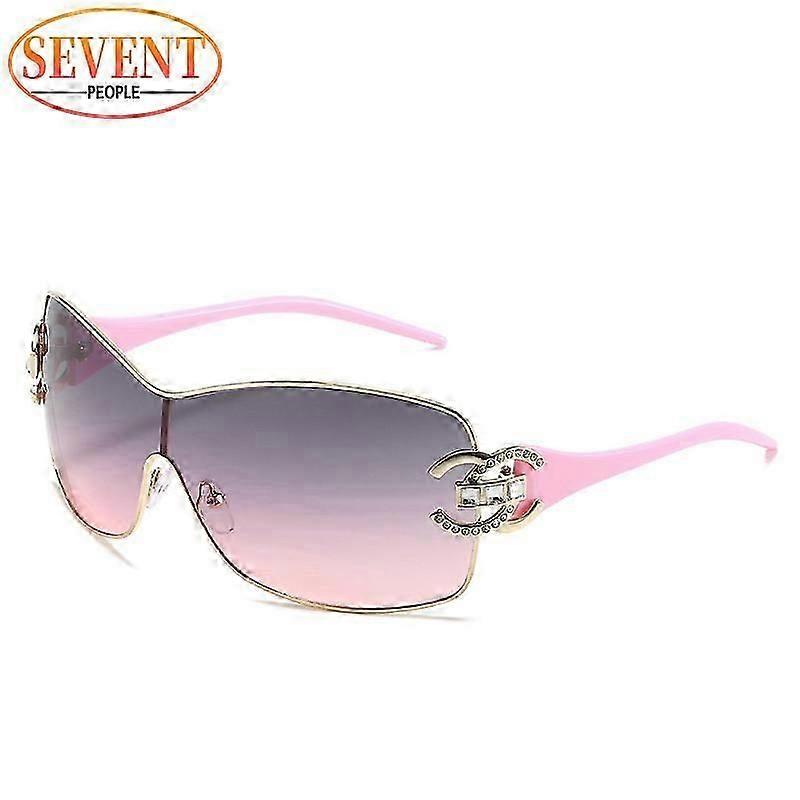Oversized One Piece Óculos De Sol Mulheres Nova Moda Diamante Óculos De Sol Para Feminino Streetwear Y2k Sunglass Big Frame Shades UV400