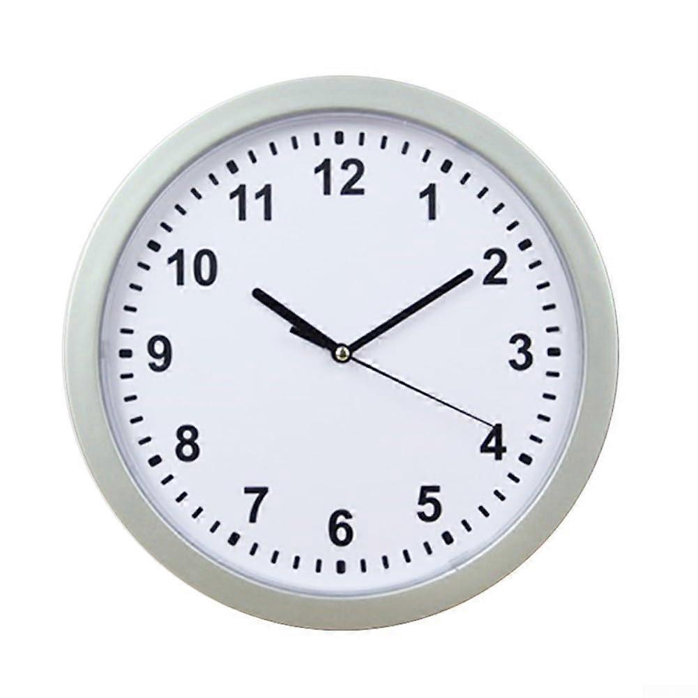 Wall Clock Safe with Hidden Compartment Fully Functional Analog Clock for Concealed Valuables Silver