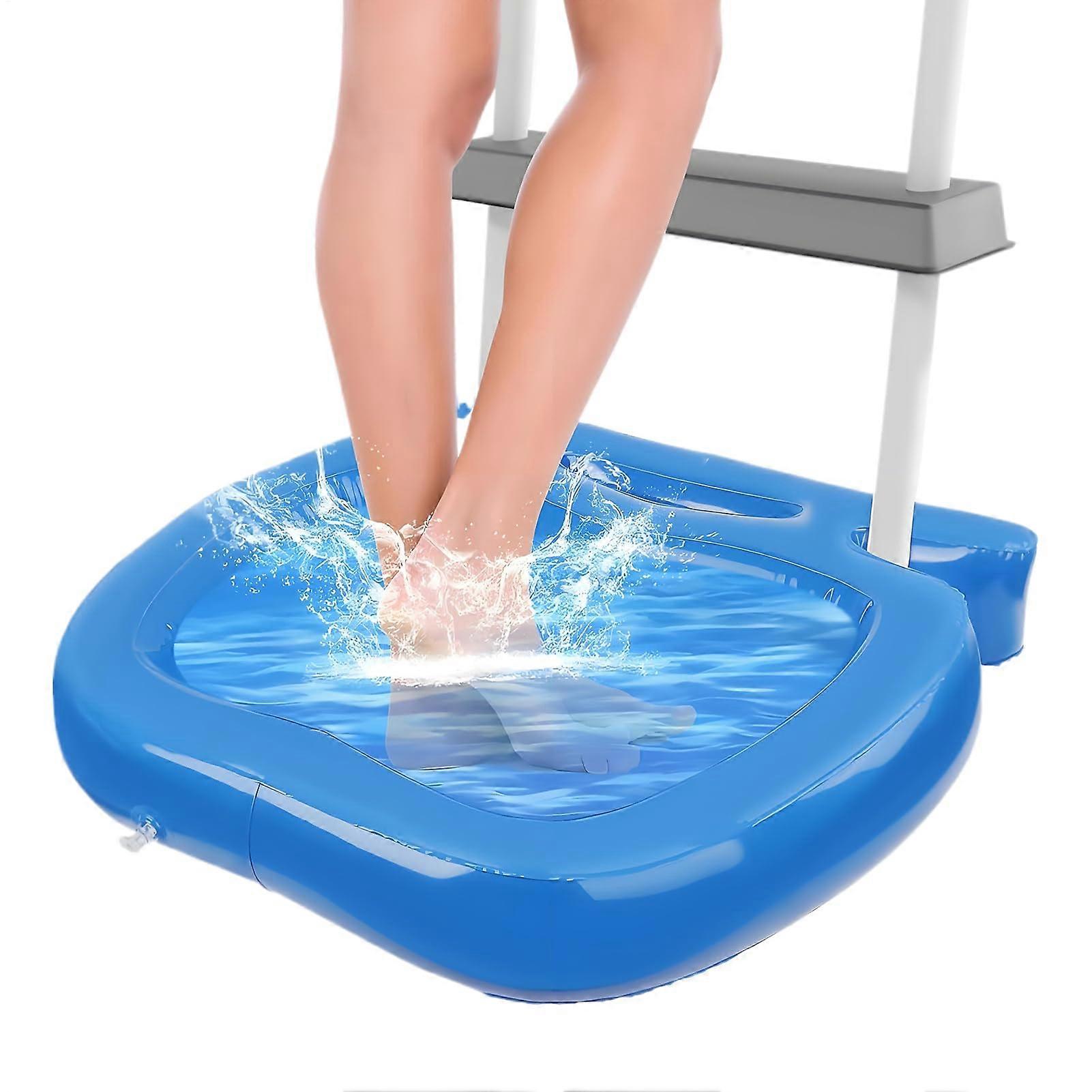 Inflatable Pool Foot Bath with AntiSlip Base, Quick Inflation and Debris Blocking for Swimming