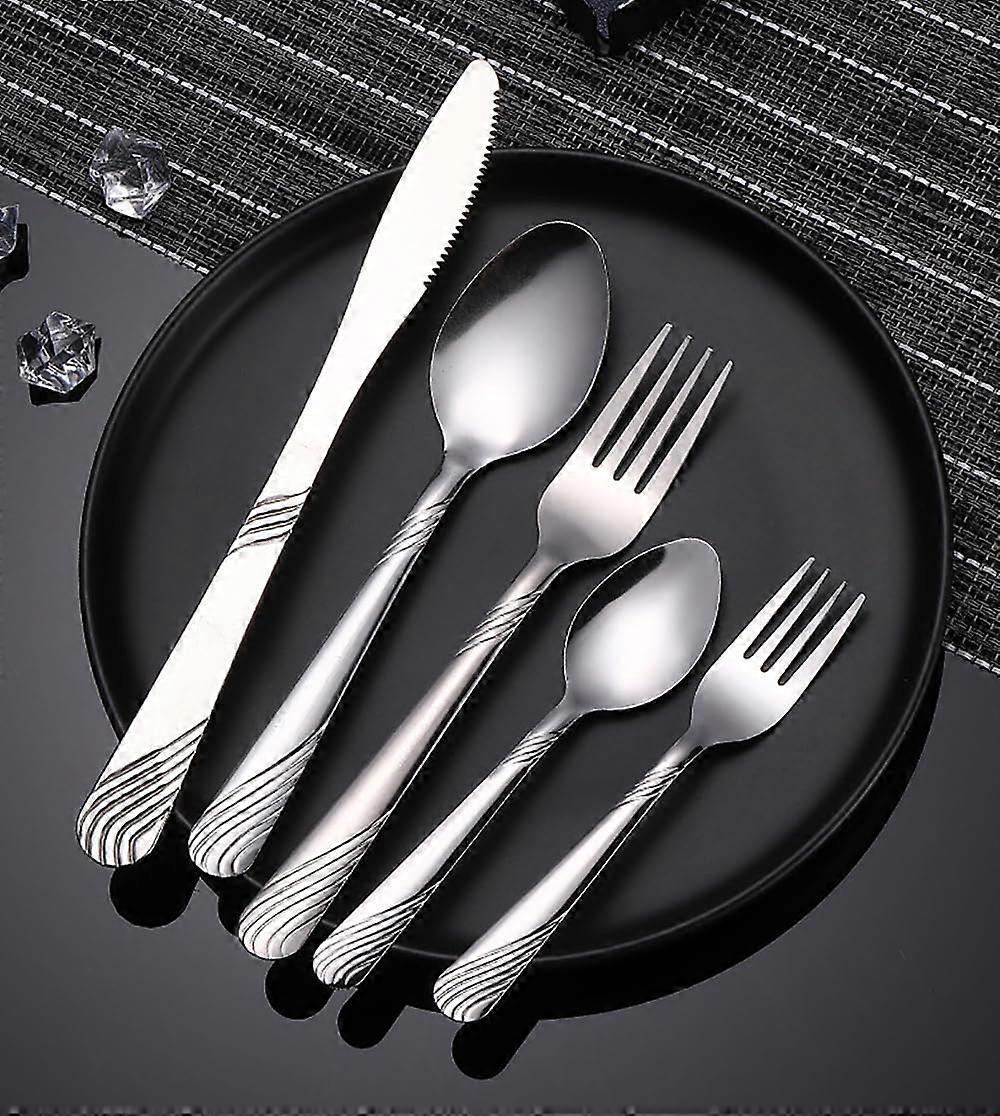Silverware Set for 6 with Hostess Serving Utensils, Mirror Polished 18/10 Stainless Steel Flatware