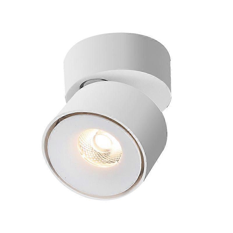 Indoor 12W LED Adjustable Foldable Household Ceiling Light Spot Light Surface Mounted Spot Light Down Light1pcs-White