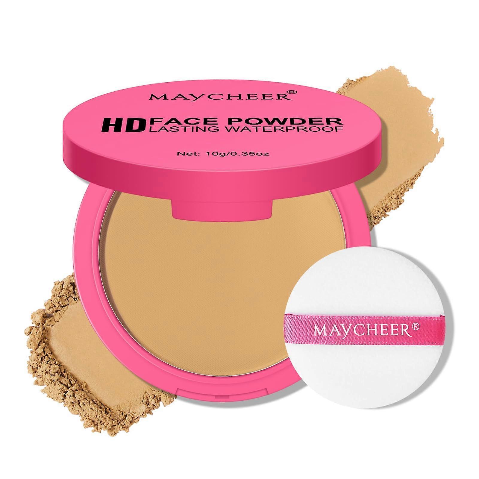 Matte Pressed Powder Foundation 05 with Concealer, LongLasting Oil Control Buildable Coverage