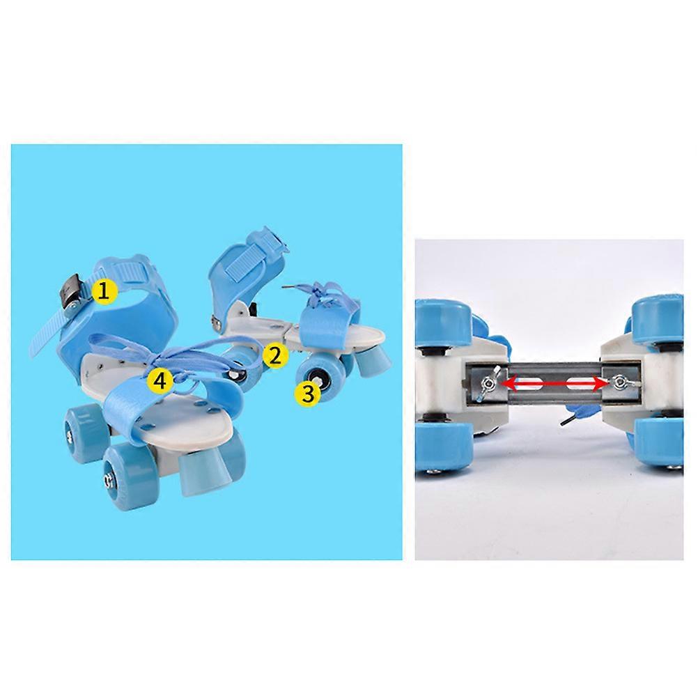 Zapatos de patinaje de cuatro ruedas azules para niños