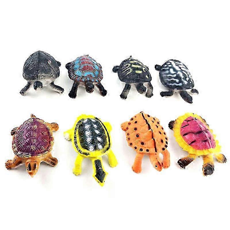 26-27 Simulated marine animal model toys, plastic turtle, solid turtle, turtle, king, turtle, snapping turtle, 8 pieces