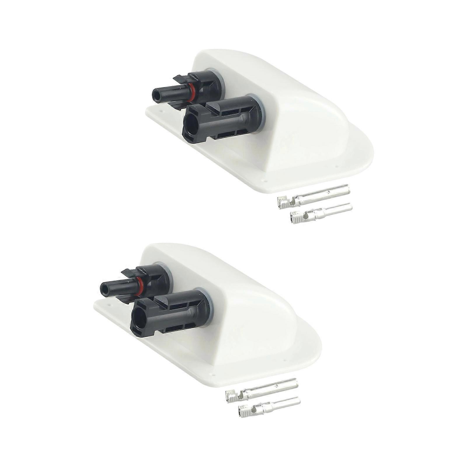 Waterproof Double Hole Wire Cable Entry Glands Curved Cable Connector Double Cable Entry Housing Junction Box Enduring  White