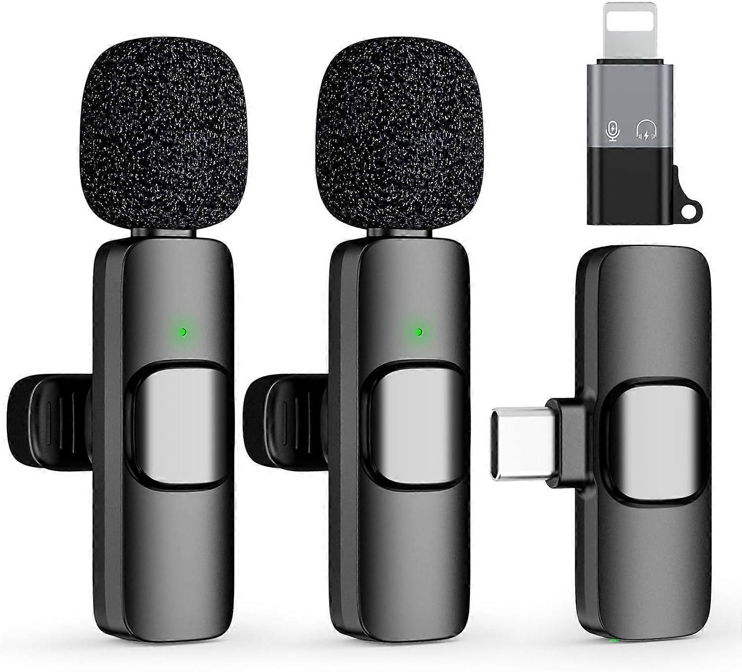 Compatible With Iphone Ios Android Mini Wireless Clip On Microphone With Noise Reduction