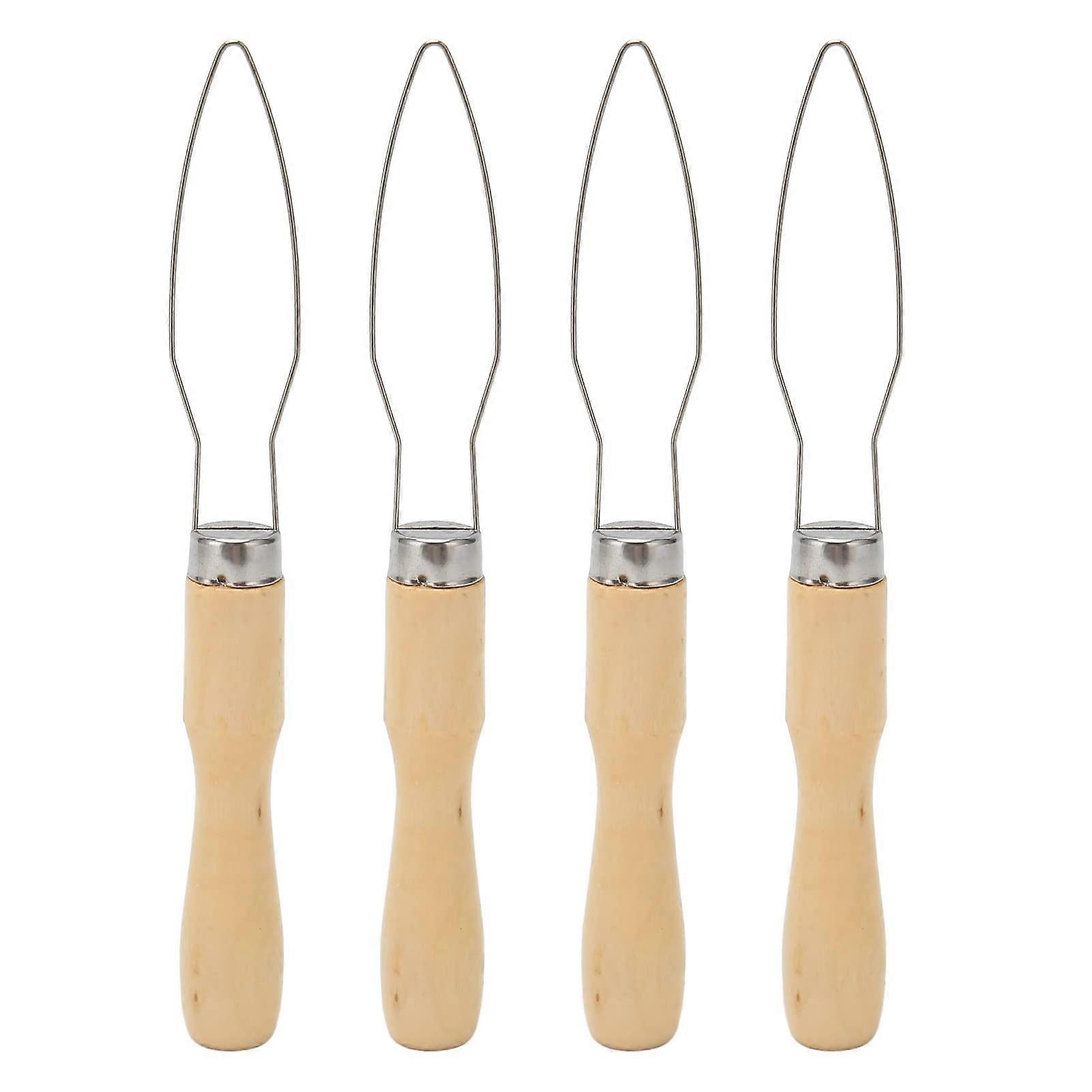 Button Hook with Ergonomic Wooden Handle, OneHand Buttoning Aid for Elderly Arthritis, 4Pcs
