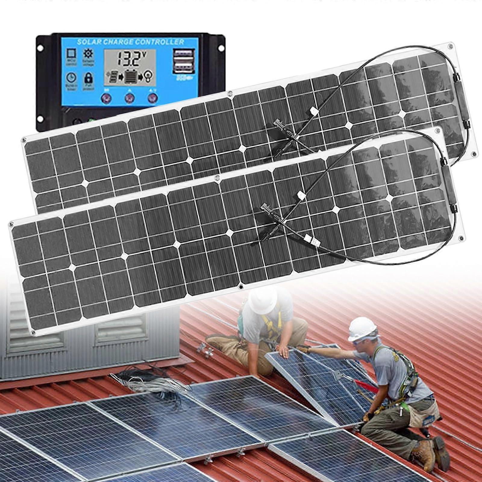 400W Flexible Solar Panel Kit for RV Camper Boat with 40A Controller and  Efficiency Charging