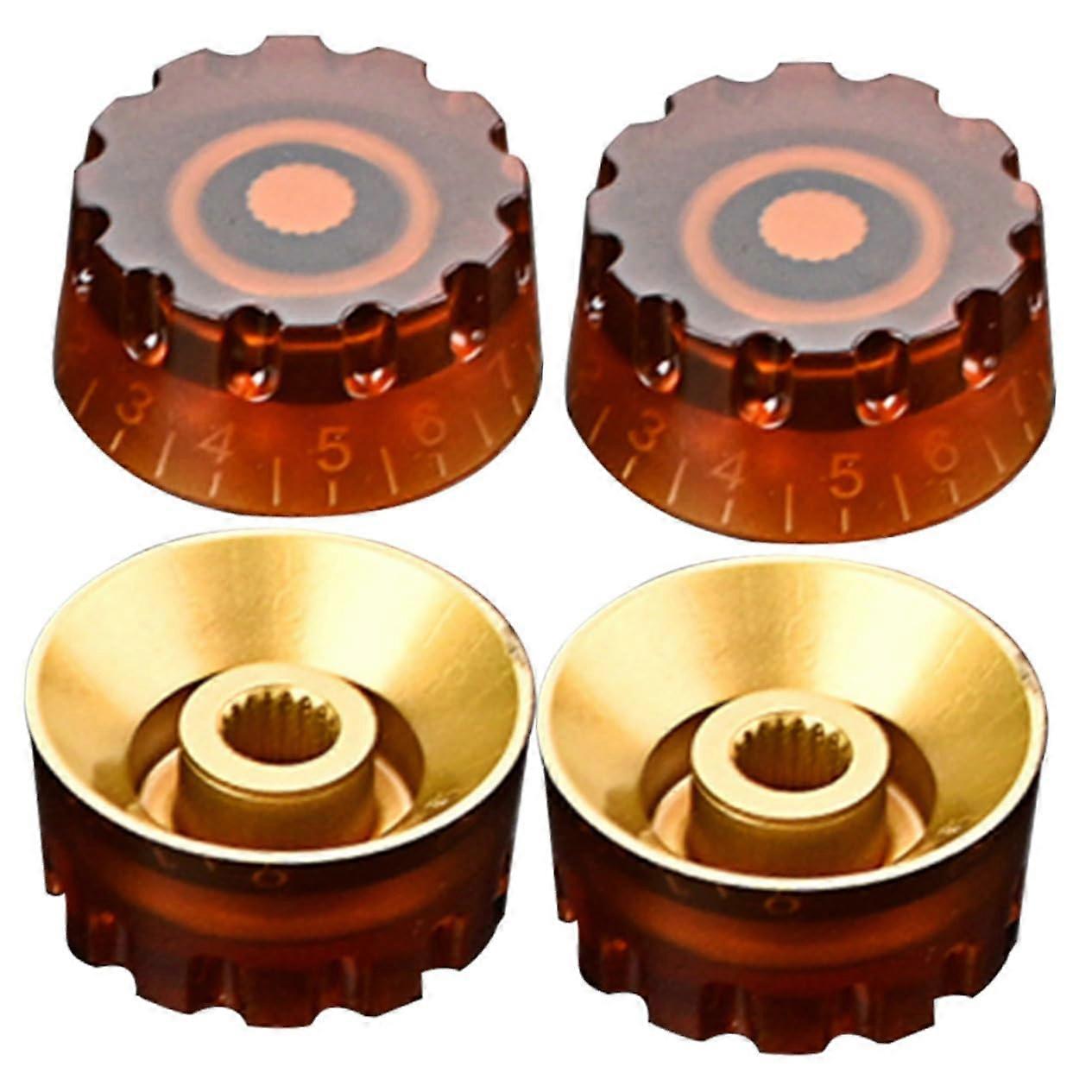4pcs Guitar Volume Knobs with Indexed Scale for Electric Guitar and Bass Quick Install