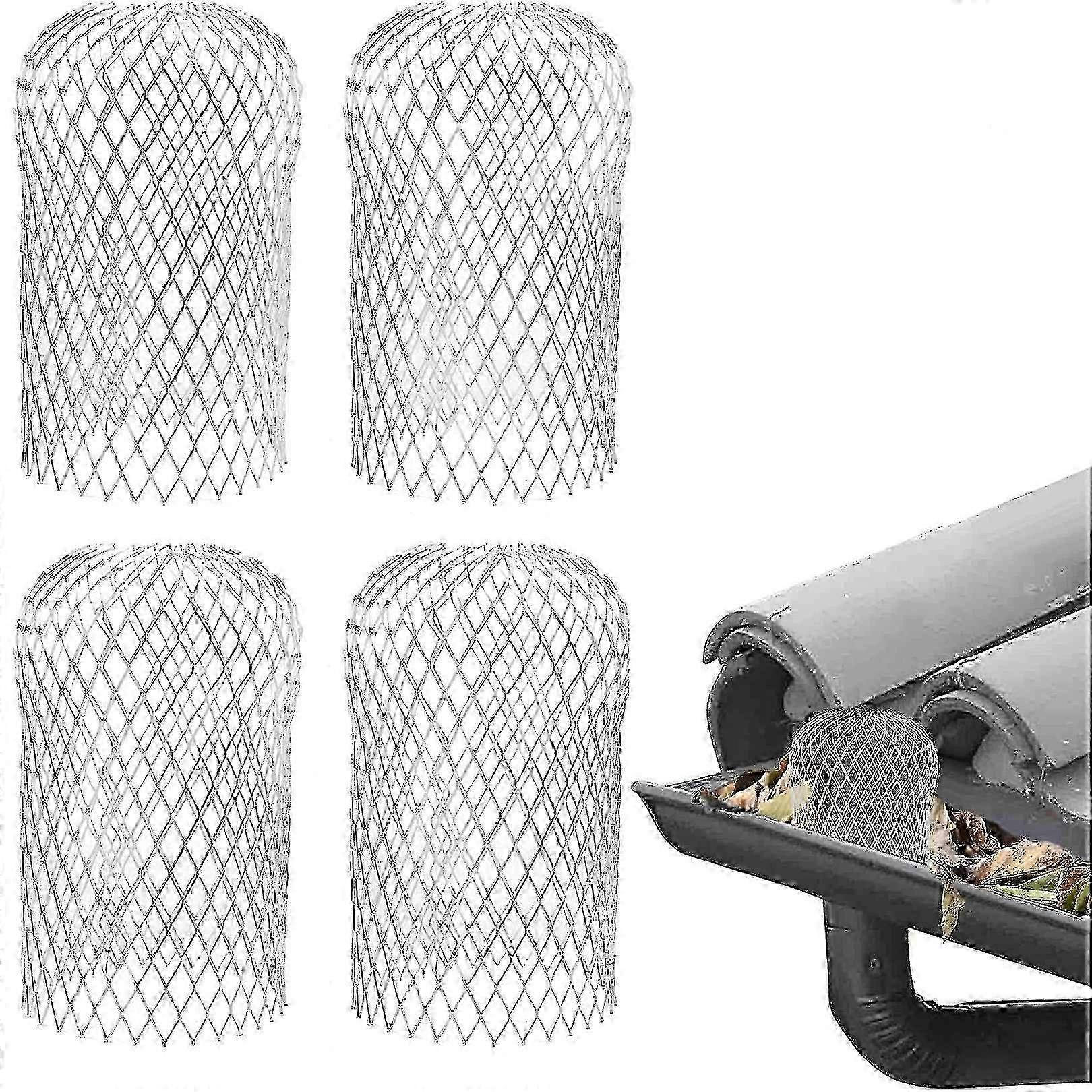 4 Pcs Gutter Guards - Aluminum Gutter Downspout Guard, Expandable Leaf Strainer Gutter Screen-Good