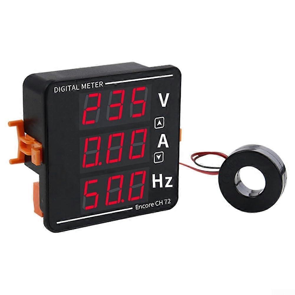 Digital AC Voltage Current Frequency Meter with 120A Transformer  Precision Panel Display