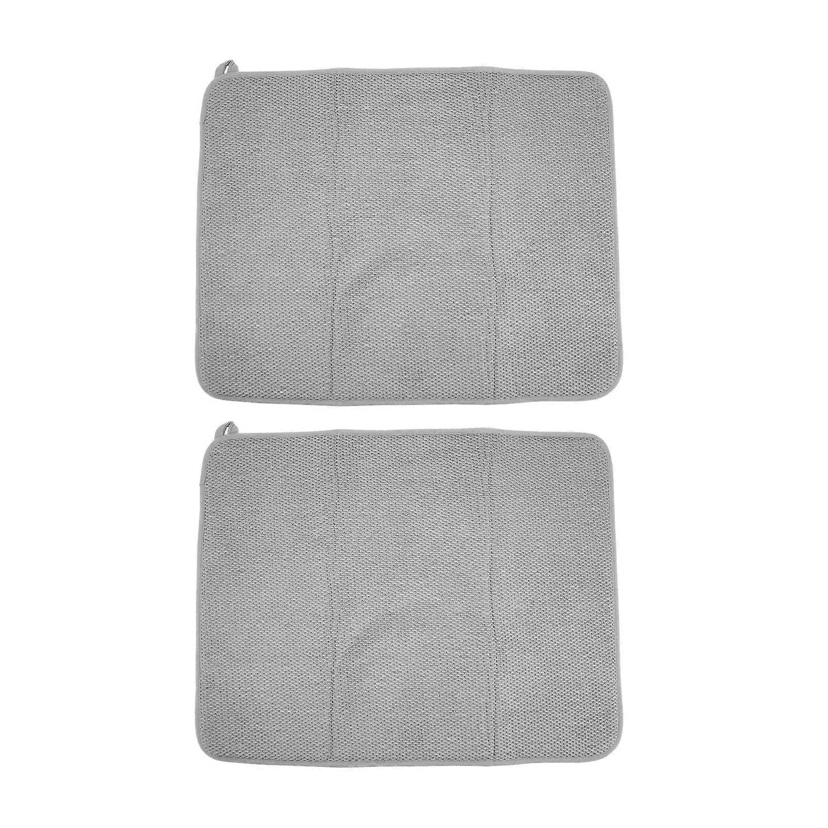 2 Pack Microfiber Dish Drying Mat,Absorbent Dish Drainer Kitchen Counter,Super Absorbent Dish Drying Pads 20X15 Inch(A)
