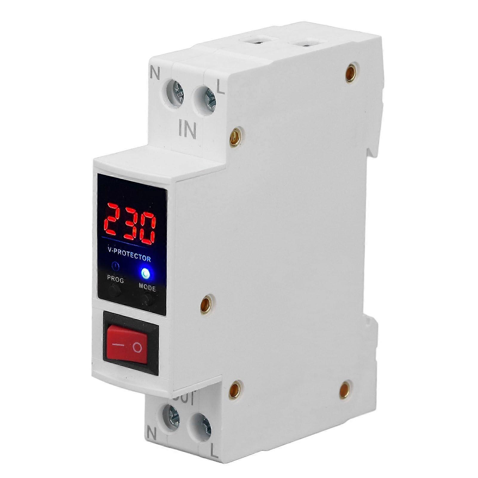 Single Phase Voltage Protector 230V 40A with Auto Reset and Overload Protection DIN Rail Mounted