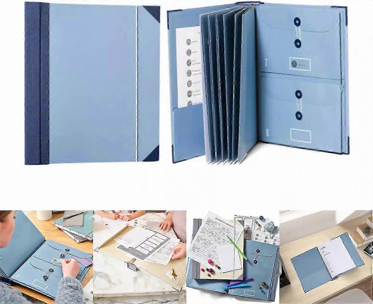 Portable Document Organizer with Storage Pockets for Important Papers and Files