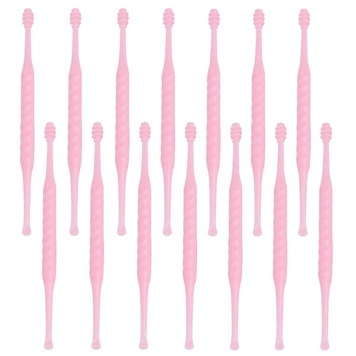 Ear Wax Picker Plastic for Cleaning Use 30Pcs Pink Disposable Set