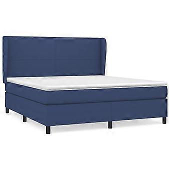 vidaXL Boxspring met matras stof blauw 180x200 cm