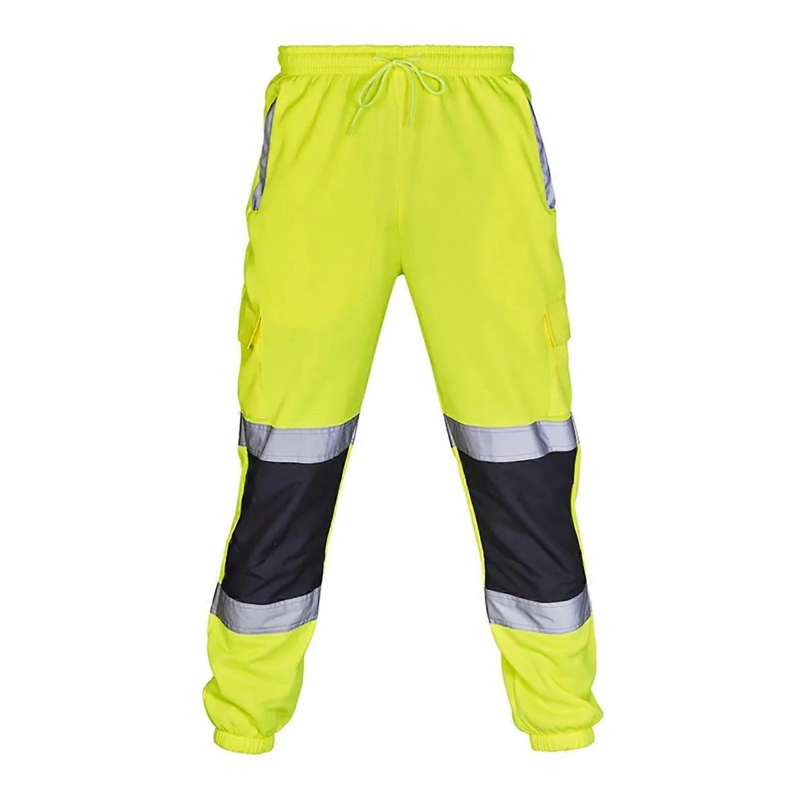 Men's Work Trousers with Pockets Durable Waterproof Safety Work Pants for Construction and Road Work