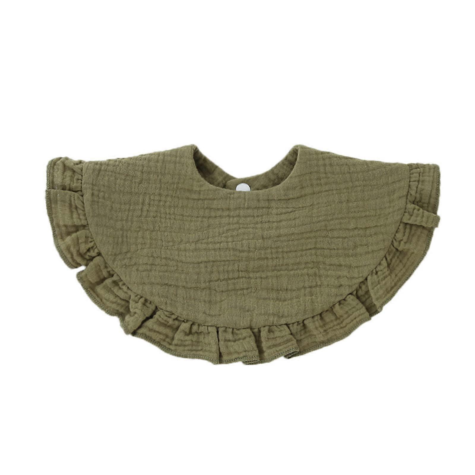 Baby Bib and Burp Cloth with 2Stage Adjustable Button, 360° Coverage, Absorbent Cotton, Ruffle Design