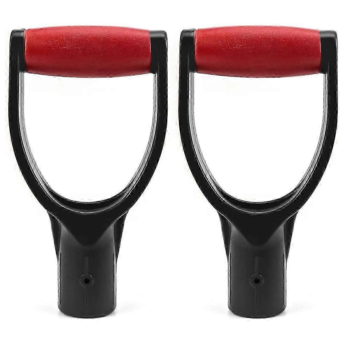 2 Pack 1-1/4Inch Polypropylene Plastic Spade Handle Shovel D Grip Handle for Digging Raking Tools