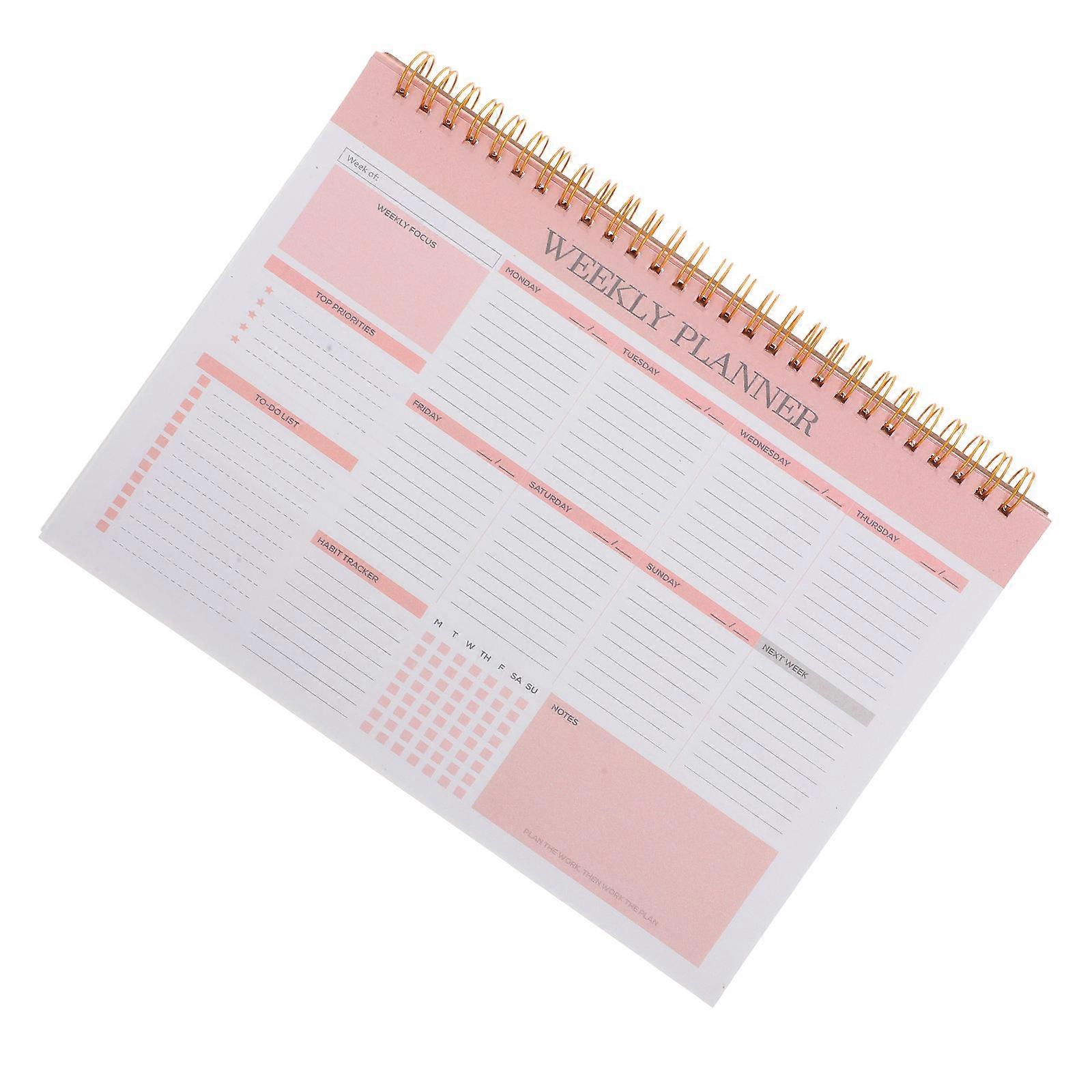 Weekly Planner Task Notebook for Life Organization 1 Spiral Binding Planner