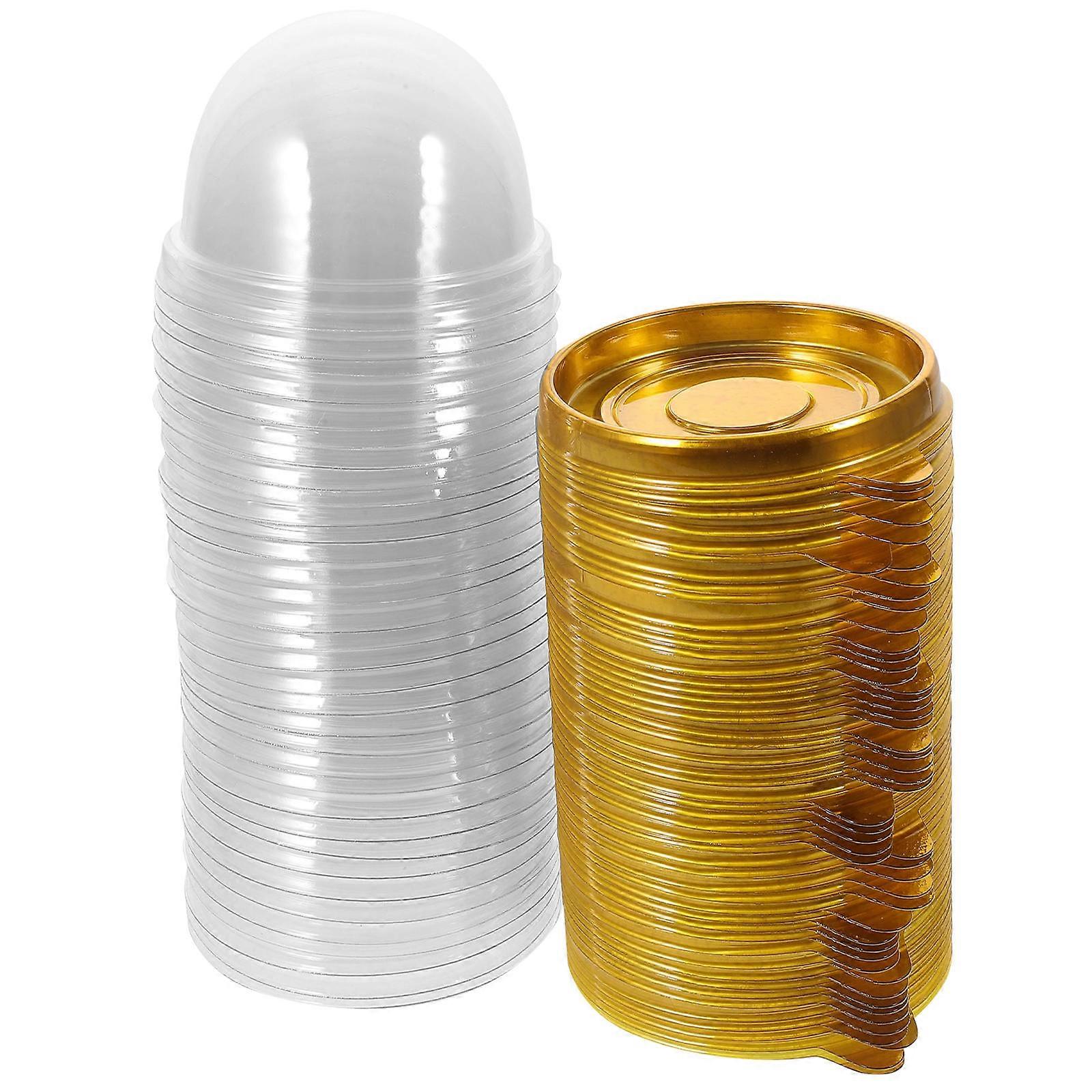 Boxes Round Plastic Cake Container for Food Storage 100Pcs