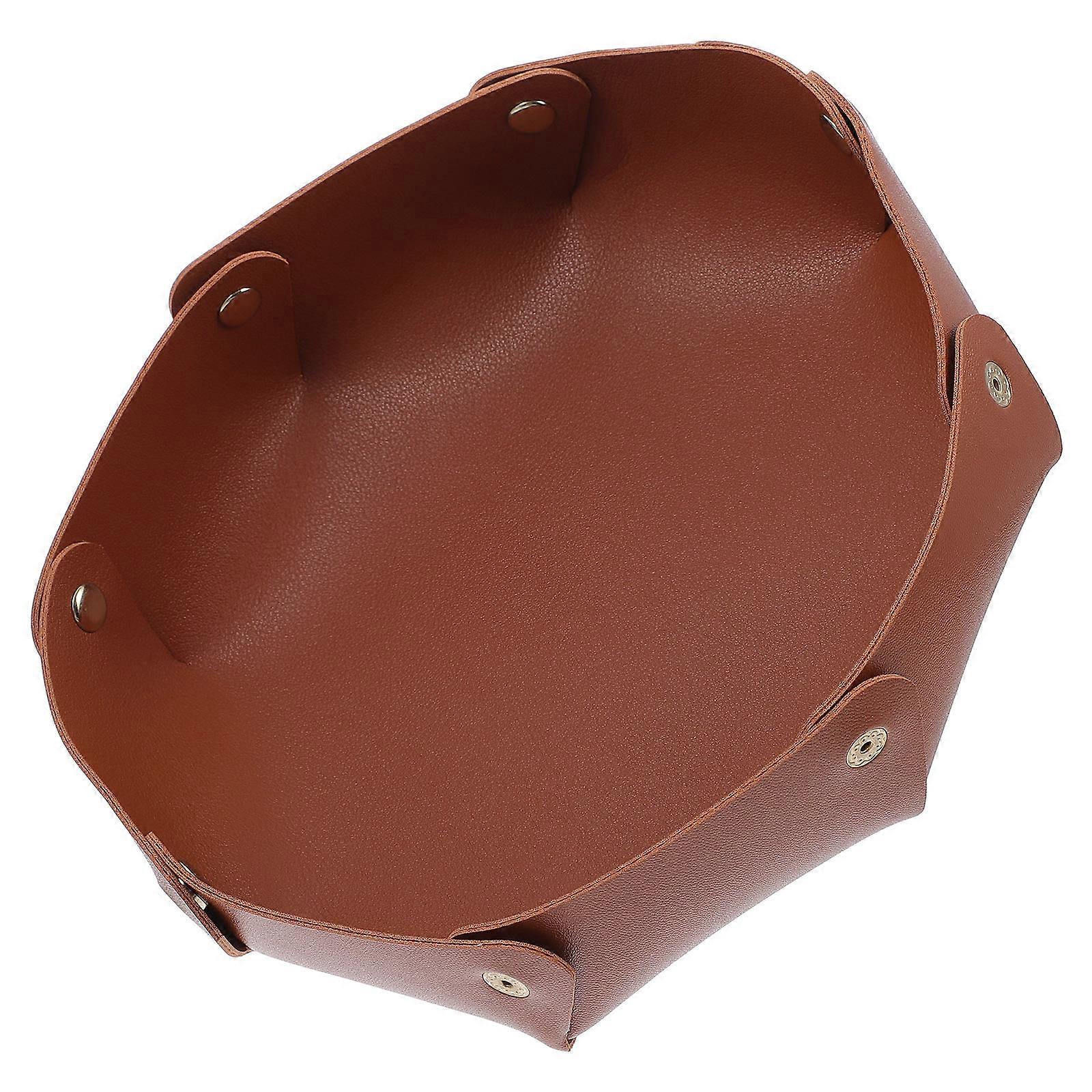 Home Storage Organizer Tray 2Pcs Brown Desktop Storage Box