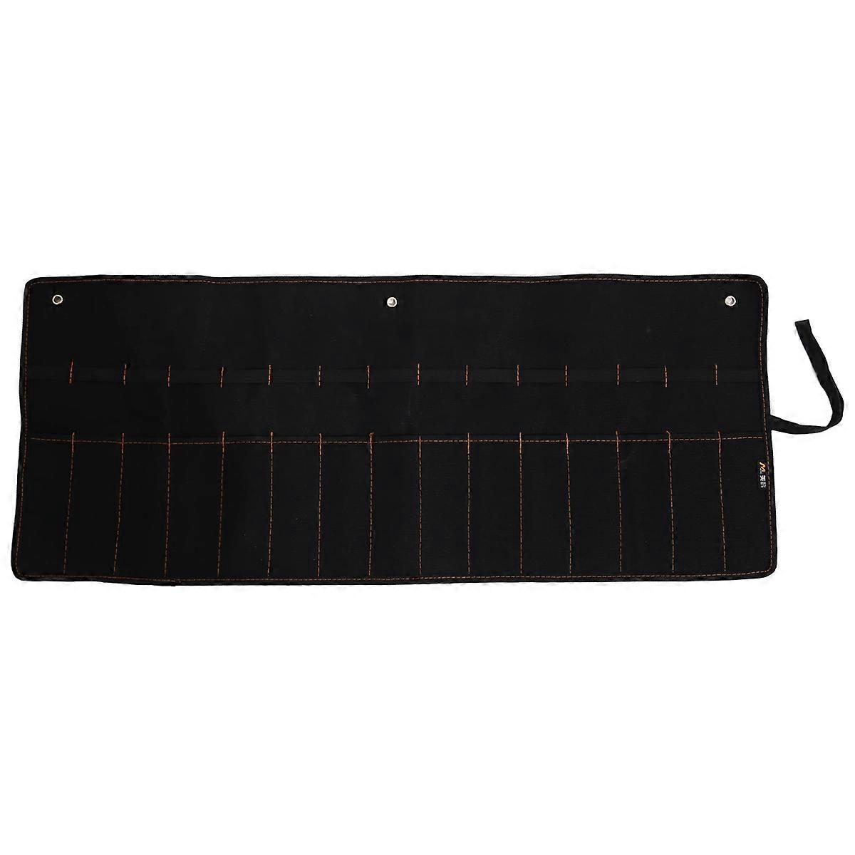 Chisel hanging bag Canvas Pocket Tool Roll Holder Wrench Pouch 15 Pockets for Knife Hammers Gouges C