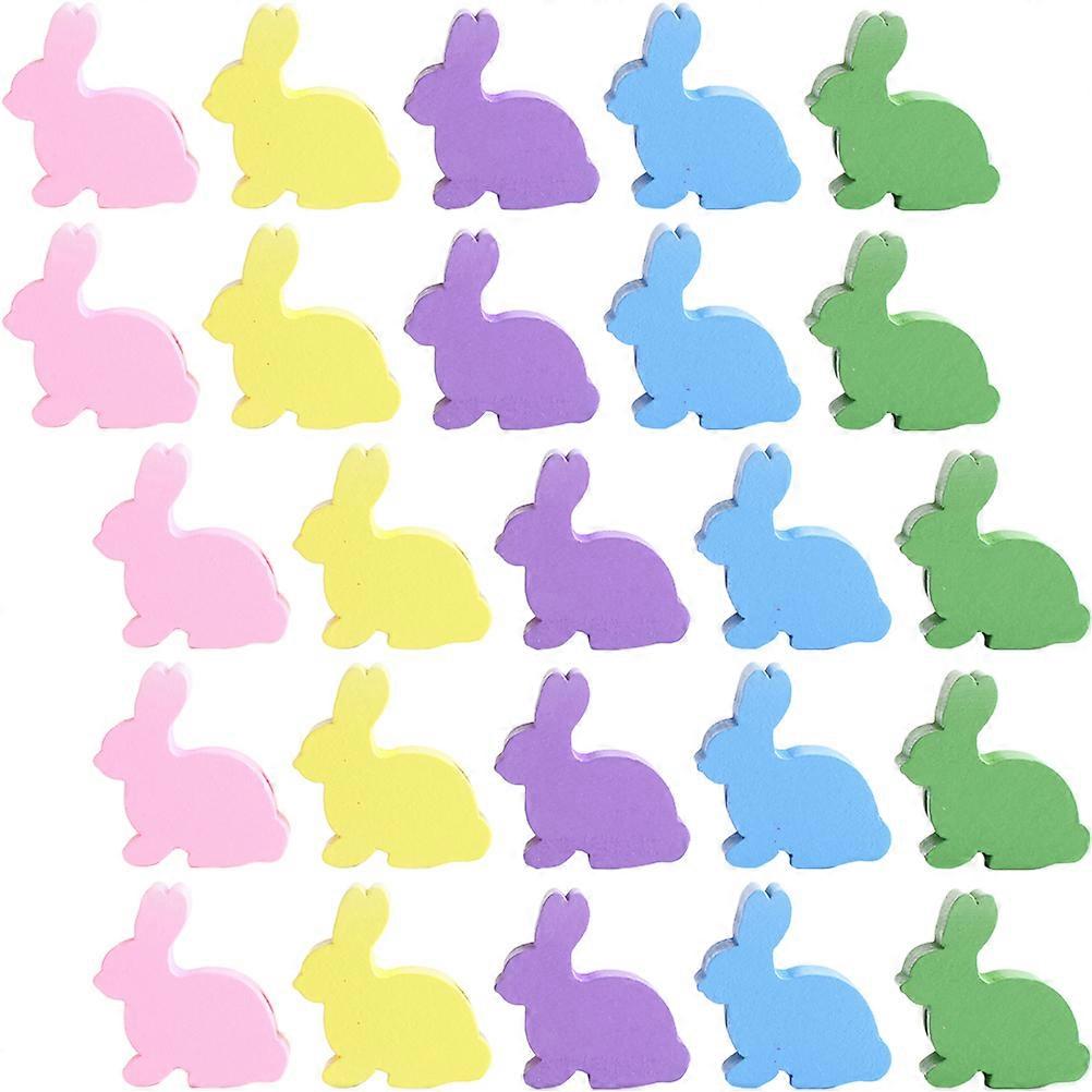 Wooden Rabbit Beads Easter Beads for DIY 50Pcs Easter Party Decoration