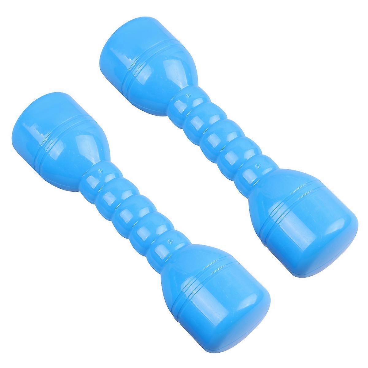 Exercise Dumbbells Plastic Barbells for Exercising 1Pair Blue Hand Tool