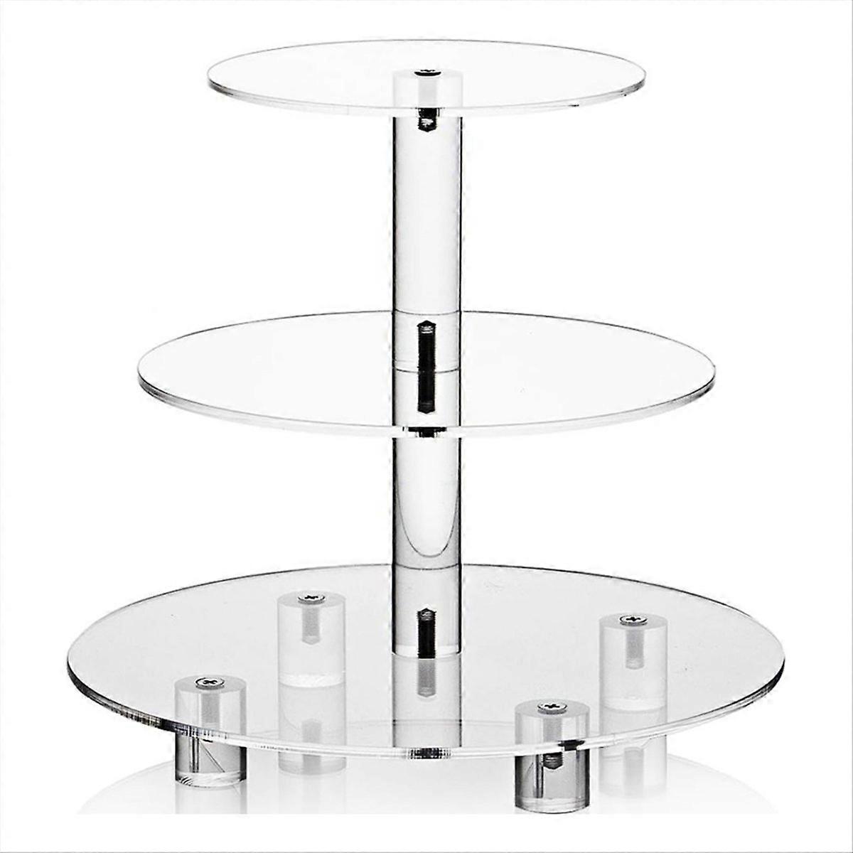 3 Tier Acrylic Cupcake Stand,Rounded Cupcake Display Stand