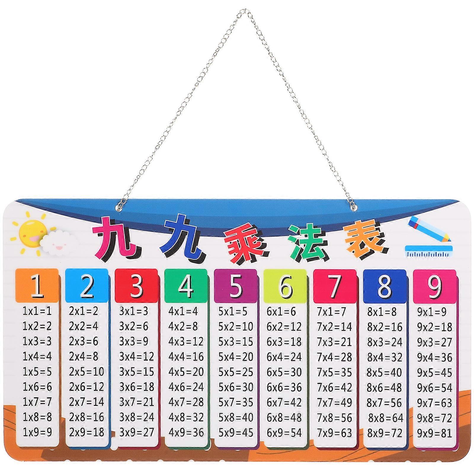 Multiplication Table Math Pendant Teaching Aid for Kids with Assorted Colors