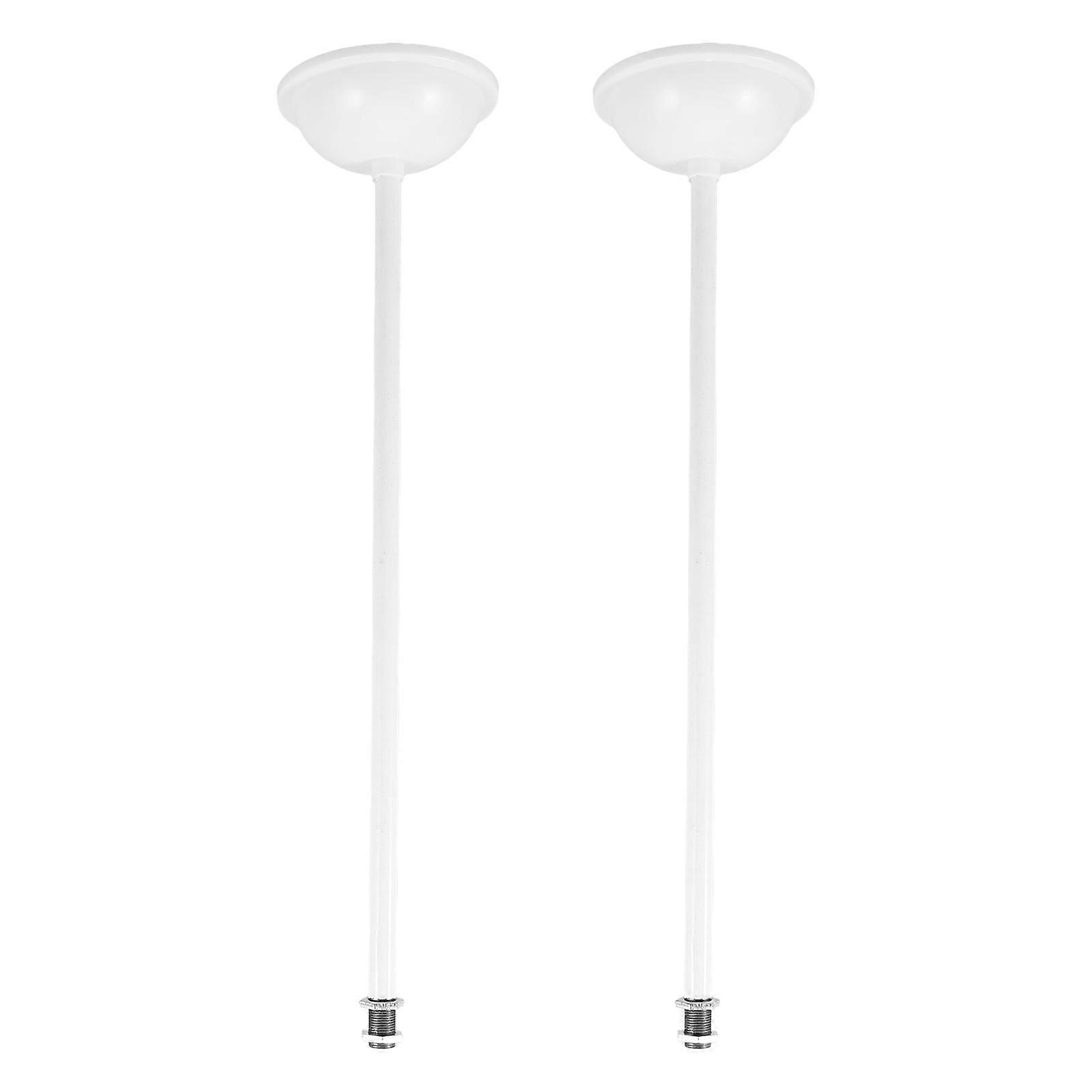 Lamp Fitting Light Pole White Iron 2 Sets