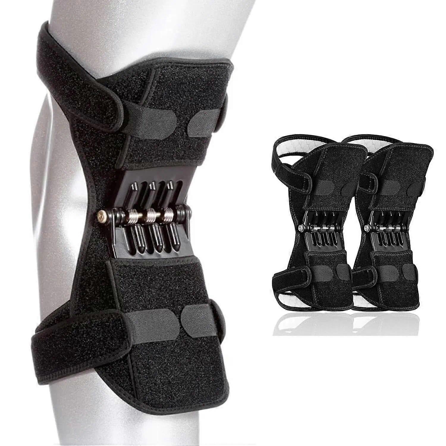 Adjustable Knee Brace with Four Spring Support and Ergonomic Patella Stabilizer, 2 Pack
