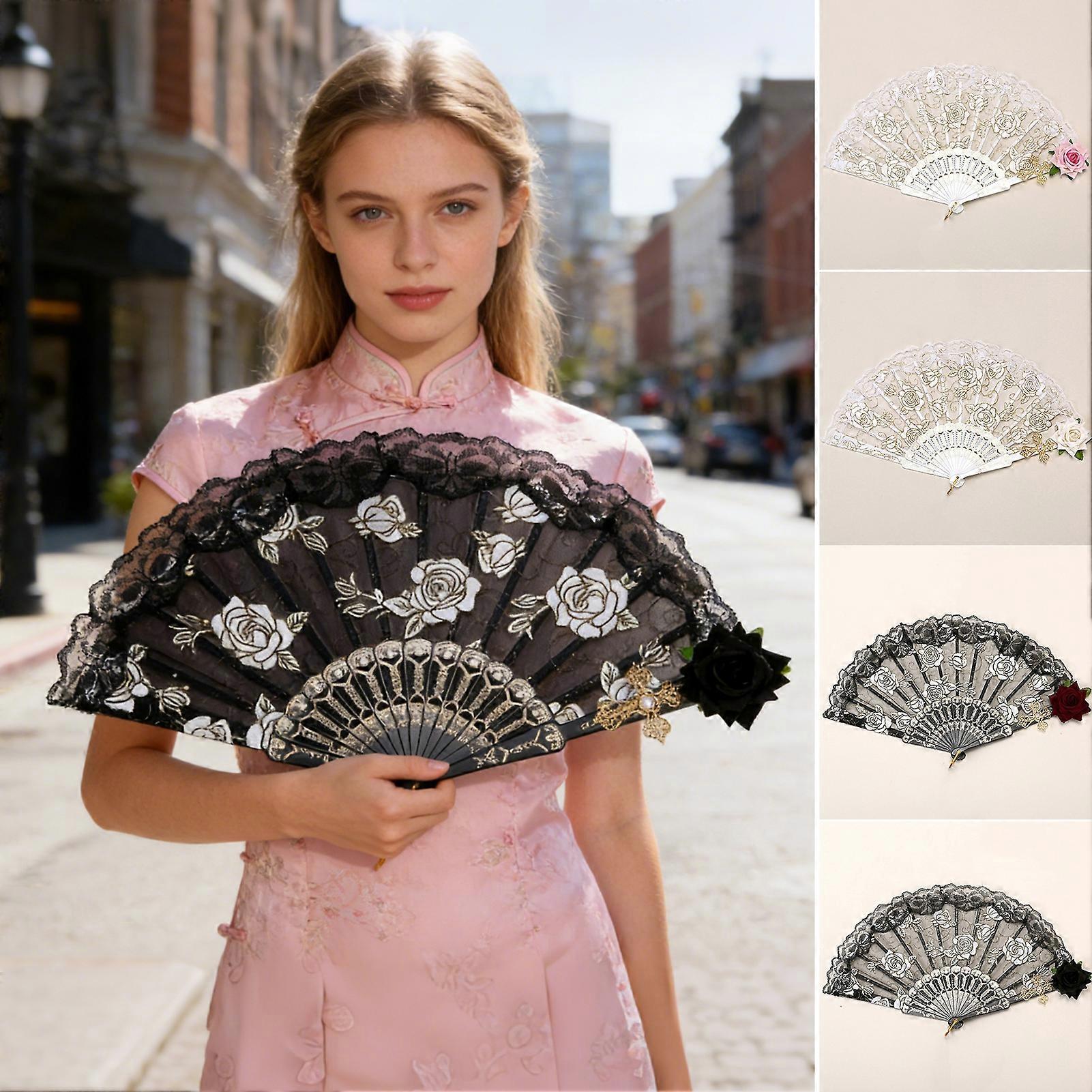 Hand Held Folding Fan for Summer Dance Performance and Props