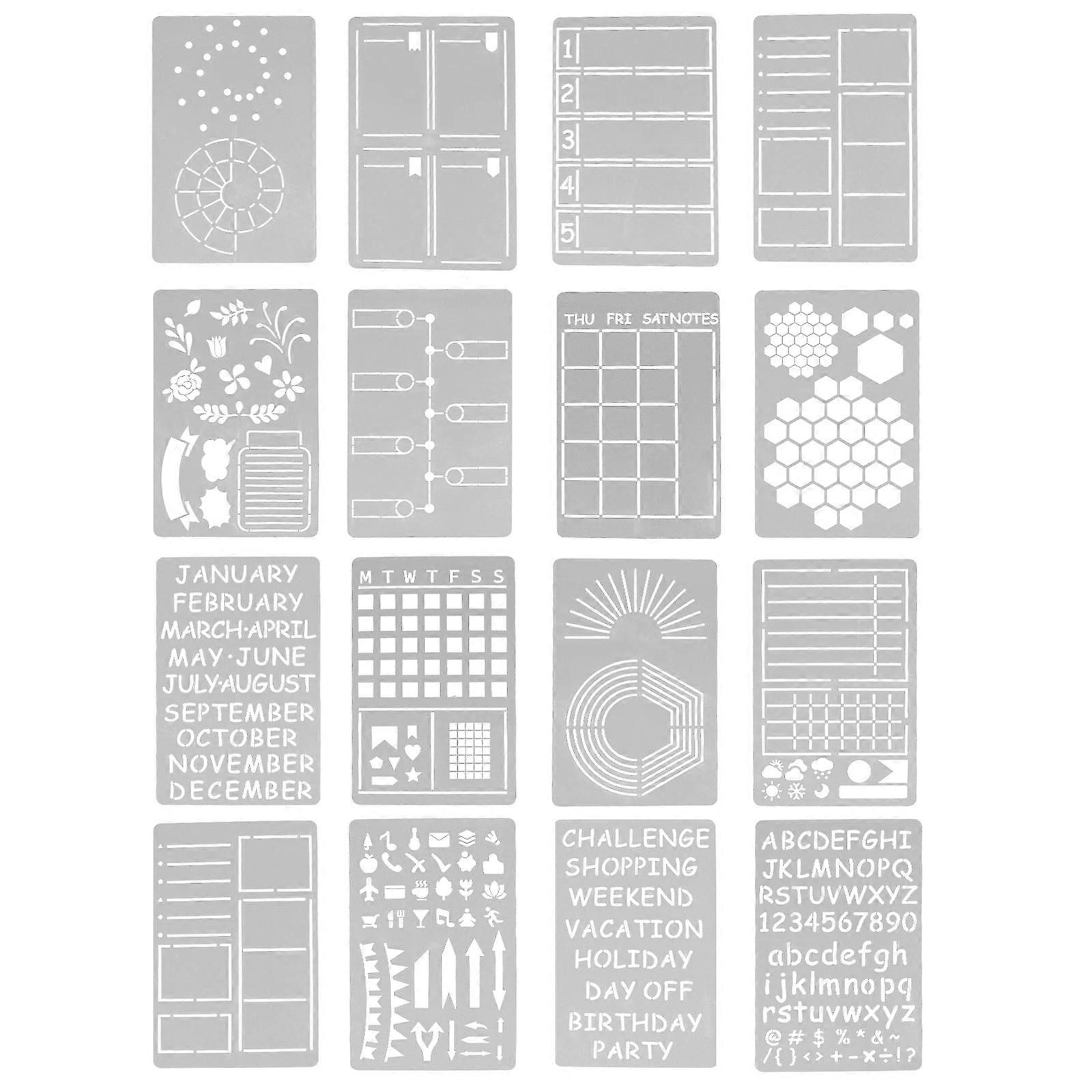 DIY Drawing Stencils 2Sets Journal Stencil Template with Assorted Color