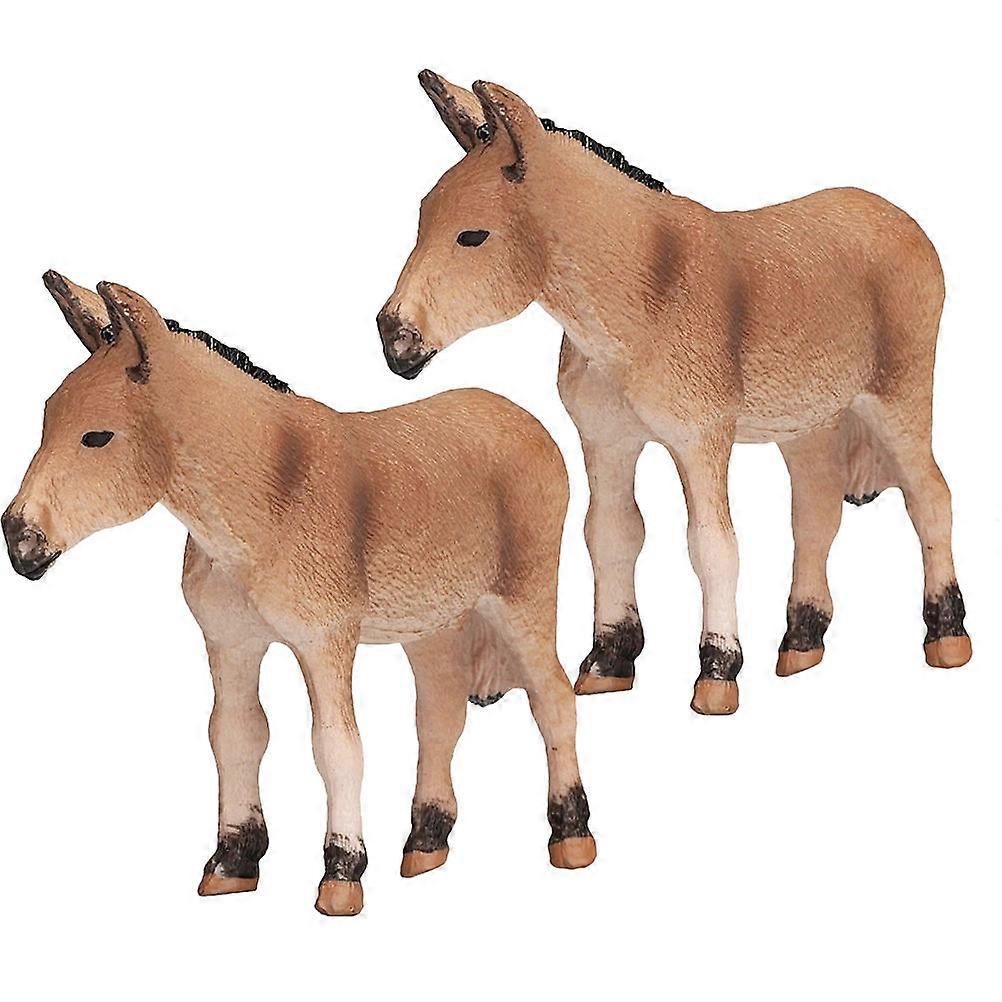 Donkey Model Plastic Standing Donkey Decoration for Decor 2Pcs