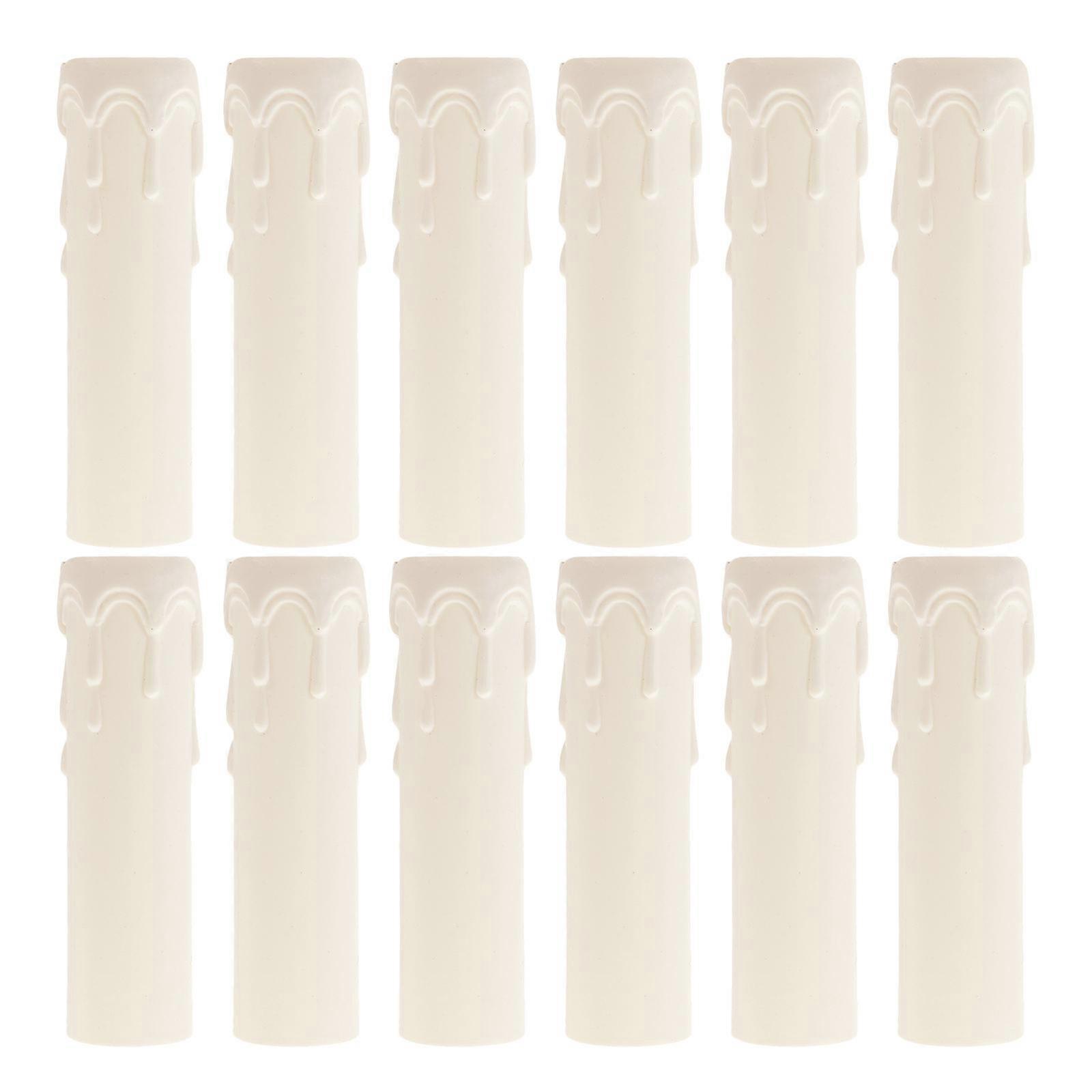 White Plastic Tear Pattern Candle Socket Covers for Chandelier 20Pcs