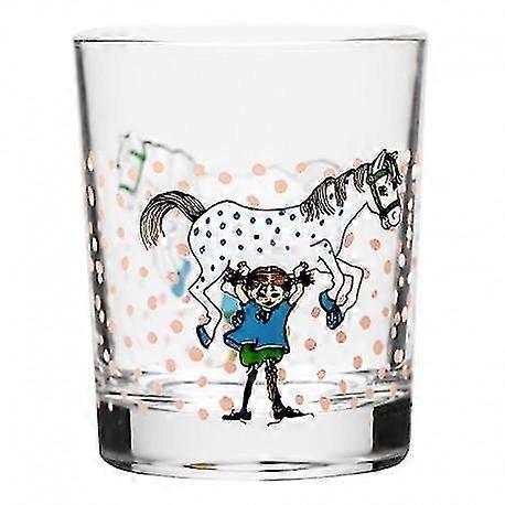 Pippi Longstocking Glass with Horse, 20cl Drinking Glass for Kids Parties, Everyday Use