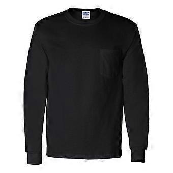 Gildan Ultra Cotton T-shirt met lange mouwen en borstzak