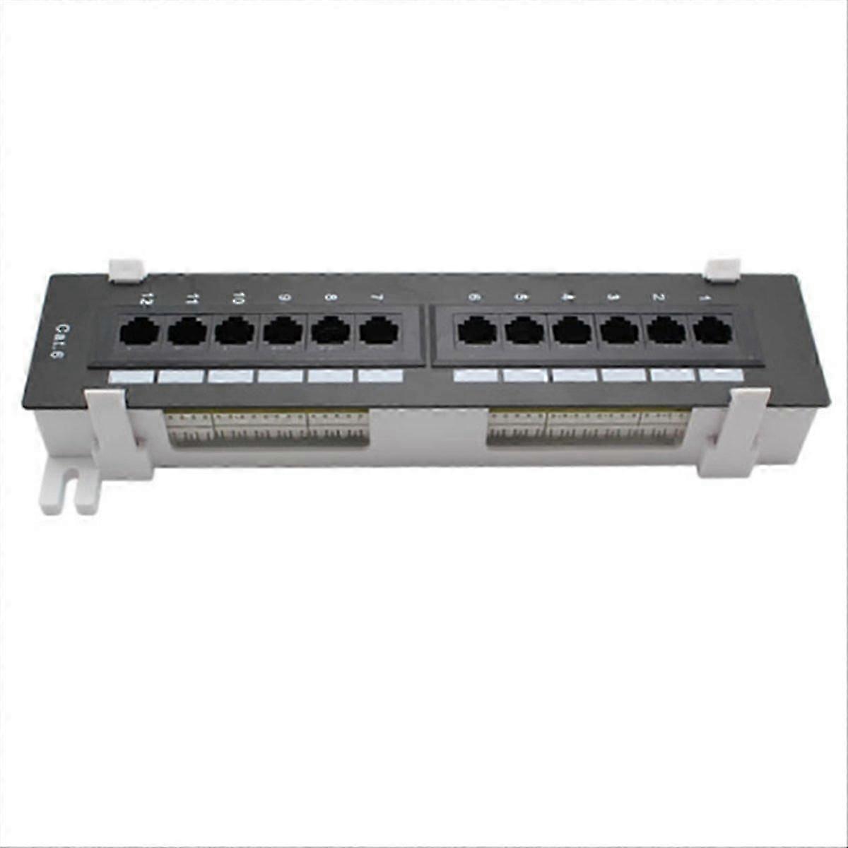 12 Port CAT6 Patch Panel RJ45 Networking Wall Mount Rack