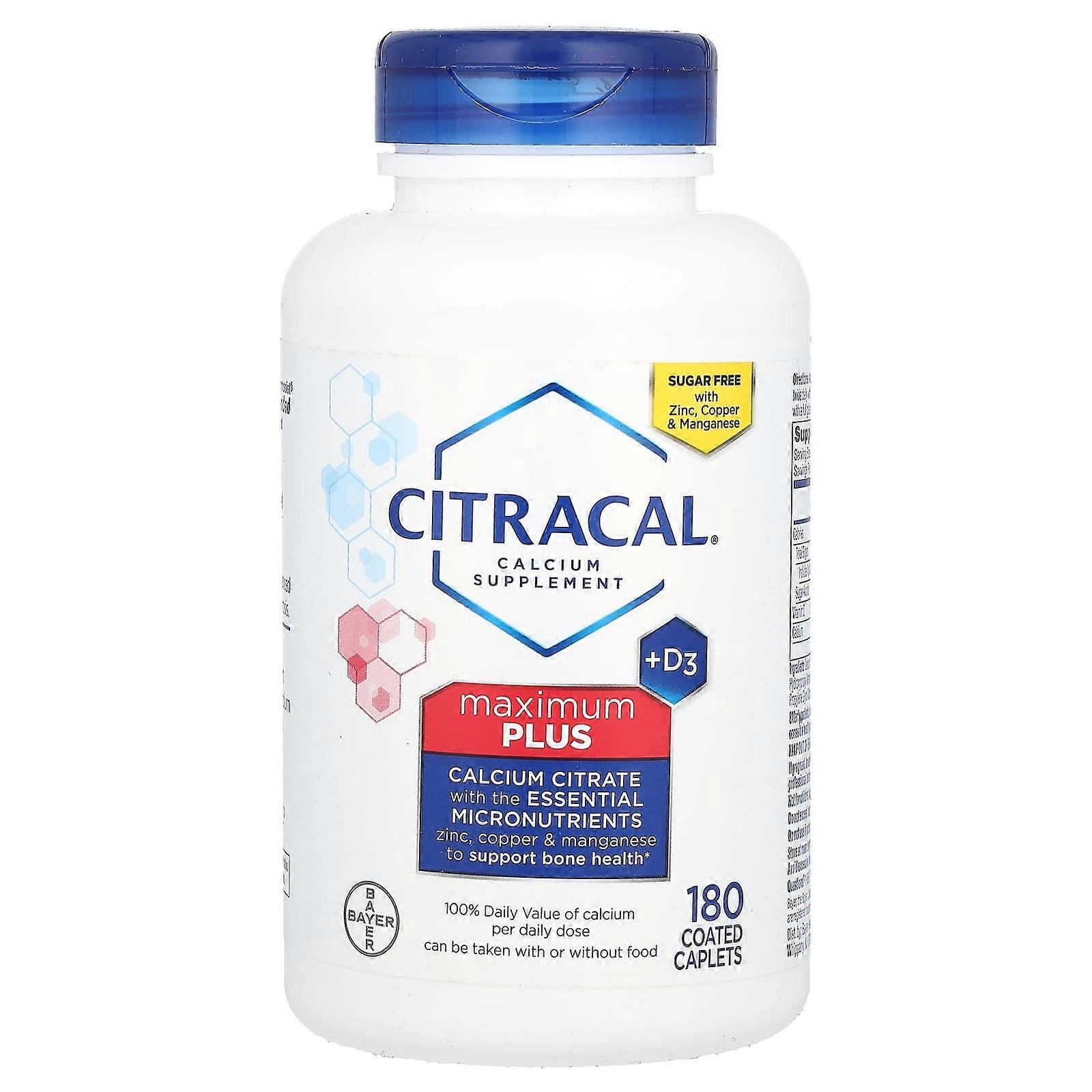Citracal, Maximum Plus +D3, 180 Coated Caplets, 2-Pack