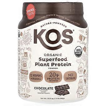 KOS, Organic Superfood Plant Protein Powder, Chocolate, 1.3 lb (585 g)