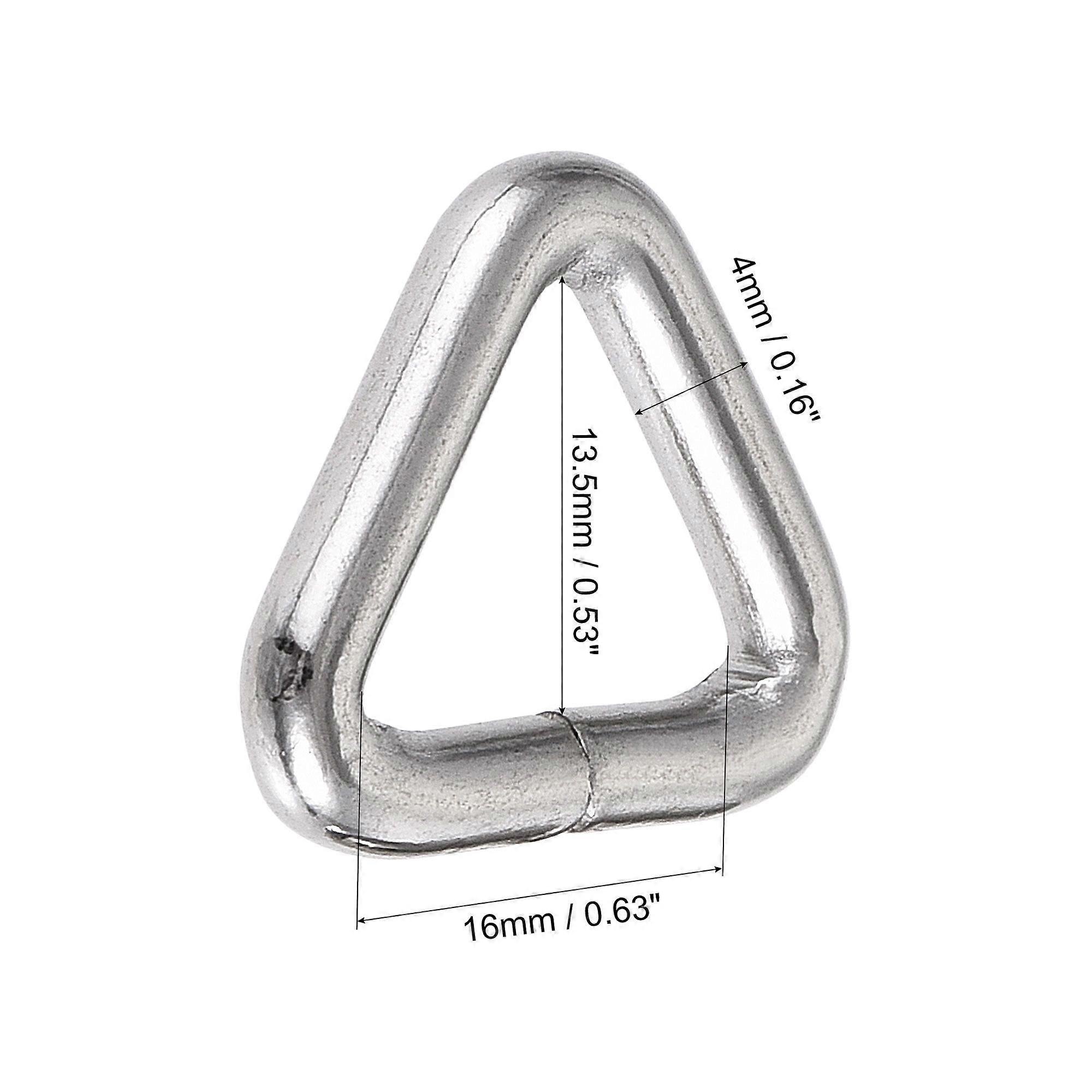0.63"(16mm) Inner Width Triangle Ring Buckle 10 Pack