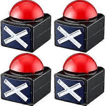 4 Pack Game Buzzers with Light and Alarm Sound, Trivia Quiz Game Show Buzzer Buttons for Parties and Competitions