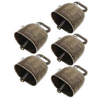 Golden Cow Bell Small 5Pcs for Camping Bear Bell Pendant